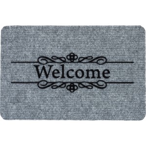 Predpražnik iz ripsa Flocky Welcome sivi 40 cm x 60 cm