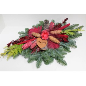 Nagrobni šopek Nobilis Exklusiv, pribl. 80 cm, bordo barve