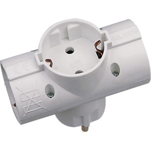 Trojni razdelilnik bel 3 x 230 V