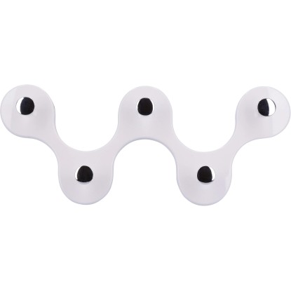 Siro Letvica s kljukicami 01047 umetna masa bela krom dolžina 248 mm 5 kavljev