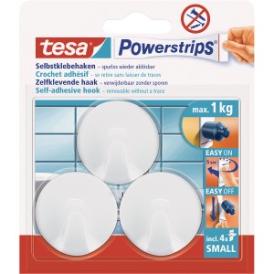 Tesa Samolepilna kljukica okrogla 3 kosi 4 x Powerstrips Large