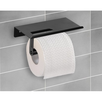 Allstar Držalo za toaletni papir Walli črno mat 18 cm x 9,5 cm x 7,5 cm