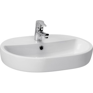 Pultni umivalnik Caspia ovalen 60 cm bel