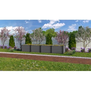 Vitavia visoka greda Linus in in out 401 L Granitno-črna Š 65 cm x D 245 cm