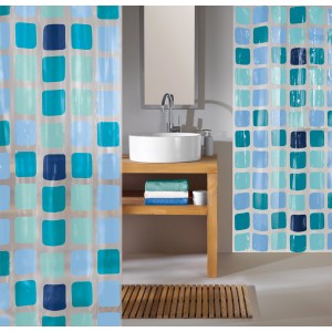 Kleine Wolke Sonny Zavesa za prhanje modra 120 x 200 cm