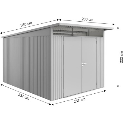 Biohort Lopa za orodje AvantGarde srebrno metalna A8 260 x 380 cm dvojna vrata