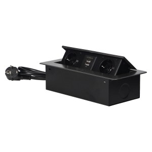 Orno Vgradna pohištvena vtičnica polnilnik USB in 1,5 m kabel grafit