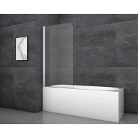 Aurlane Zložljiva stena za kopalno kad Silver Classic 80 x 140 cm krom 1-krilna
