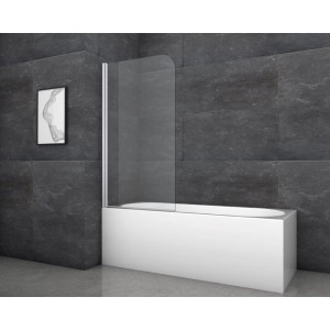 Aurlane Zložljiva stena za kopalno kad Silver Classic 80 x 140 cm krom 1-krilna