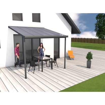 Gutta Nadstrešek za teraso Komplet Antracit 306 cm x 306 cm