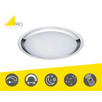 Trio Stropna LED svetilka Miko z zvezdnatim nebom Ø 85 cm bela