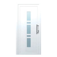 PVC vhodna vrata K017 bela 110 cm x 210 cm desno