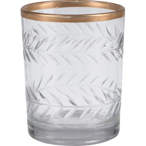 Stojalo za čajne svečke Desert Flower Steklo 9,5 cm x Ø 7,6 cm Prozorno