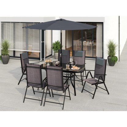 Garnitura vrtnega pohištva Travessa 8-delna iz aluminija siva