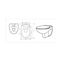 Inter Ceramic Viseča WC školjka brez roba bela