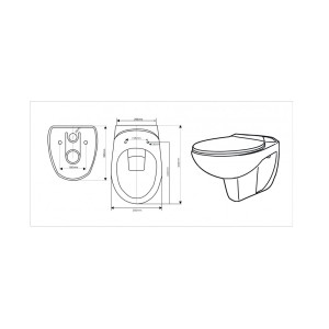 Inter Ceramic Viseča WC školjka brez roba bela