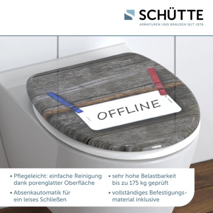 WC-deska Schütte Offline, duroplast, z avtomatskim spuščanjem