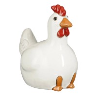 Mica Decorations Okrasna figura piščanca keramika 18 cm bela