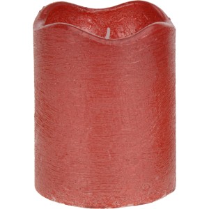 LED-sveča plapolajoč plamen rdeča 2 različici 9 cm x 7 cm x 7 cm