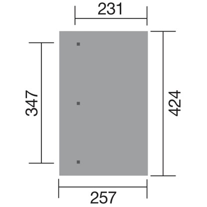 Weka Nadstrešek za teraso Velikost 2 z merami 424 cm x 257 cm