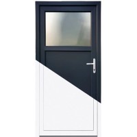 Premium PVC stranska vhodna vrata SMK 510 antracitno bela 98 cm x 198 cm desno