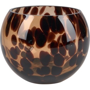 Stojalo za čajne svečke Safari Lodge Steklo 9,5 cm x Ø 13 cm Rjavo