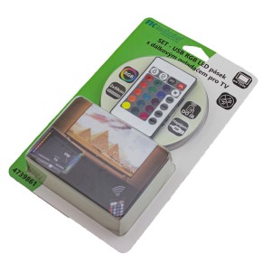 LED trak 30LED/m za TV z USB, z upravljalniki, 5050, IP20, RGB, 2x 0,5 m