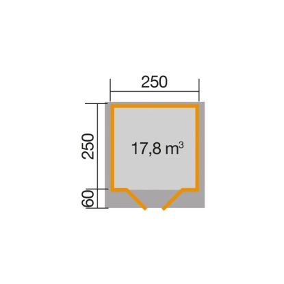 Weka Lesena vrtna hiška 131 Vel. 1 Neobdelana 250 cm x 250 cm