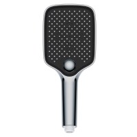 Inter Ceramic Tuš ročka 3 funkcije Ø 10 cm krom mat črna