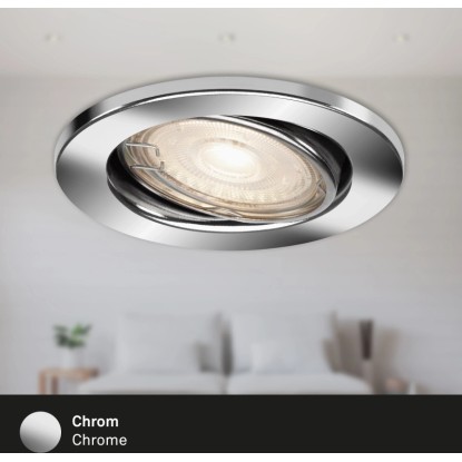 Briloner LED vgradna svetilka 3-delni komplet GU10 kromirana Ø 8,6 cm vrtljiva