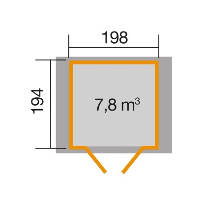 Weka Lesena vrtna hiška Parma B hrast svetel Š x G: 198 cm x 194 cm
