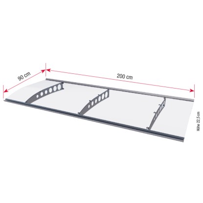 Gutta Nadstrešek za vhod PT/ET 200 videz legiranega jekla 22,5 x 200 x 90 cm