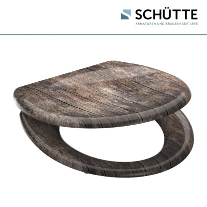 WC-deska Schütte Old Wood duroplast avtomatsko spuščanje hitro odpenjanje