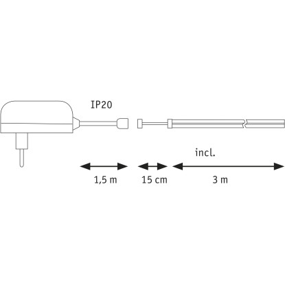 Paulmann SimpLED LED Strip COB celotni komplet 3 m bela 11 W