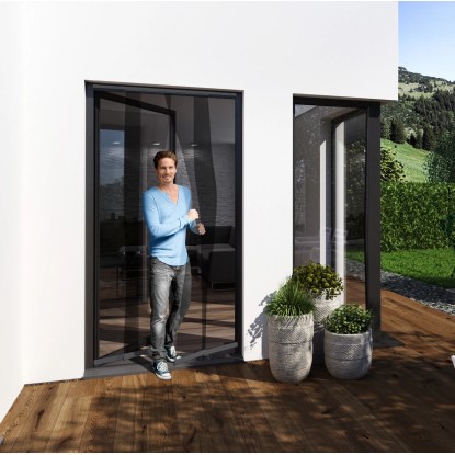 Windhager Teleskopska zavesa za vrata KST antracit 120 cm x 250 cm