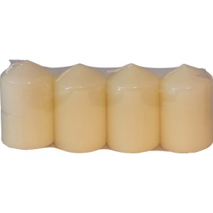 Stebrne sveče 4 v kompletu 7,5 cm x 4,7 cm x 4,7 cm barva šampanjca