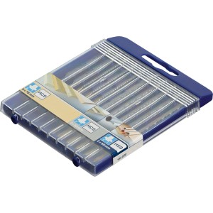 LUX-TOOLS 10-delni komplet listov za vbodno žago s T-držalom z zavitim rezom