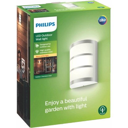 Philips Zunanja stenska LED-svetilka Python Legirano jeklo
