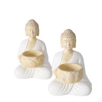 Boltze Svečnik Jamory 2 vrsti sortirano 15 cm x 10 cm x 10 cm bež