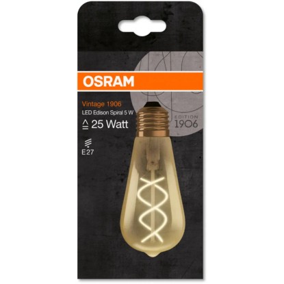 Osram LED-sijalka Edison 1906 E27/5 W (250 lm) Toplo bela