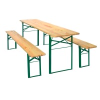 Gasilska garnitura iz borovega lesa z mizo širine 70 cm