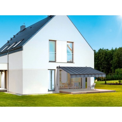 Markiza s pregibnimi rokami Aventura 300 cm x 200 cm, modro-siva črtasta