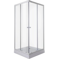Kotna tuš kabina Bela nastavljiva Višina 190 cm