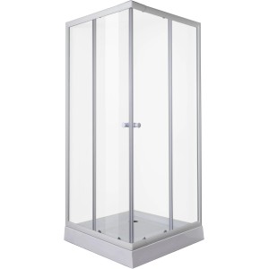 Kotna tuš kabina Bela nastavljiva Višina 190 cm