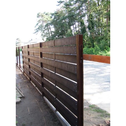Cortinaplast PVC Ograjna letev vodoravna 130 mm x 30 mm x 2000 mm rjava