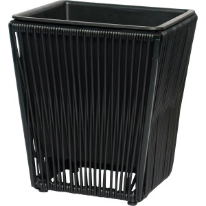 Cvetlično korito Umetni ratan Oglato 34,5 cm x 29,5 cm x 29,5 cm Črno