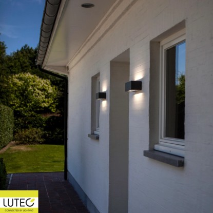 Lutec LED zunanja stenska svetilka Gemini antracitna