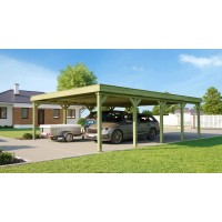 Weka Avtomobilski nadstrešek 609 s streho iz jeklene pločevine ŠxG: 600x812cm