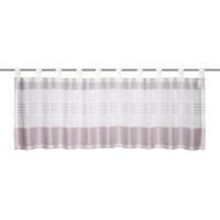 Bistro zavesa s tkanimi črtami v rdeči in sivi barvi 45 cm x 140 cm