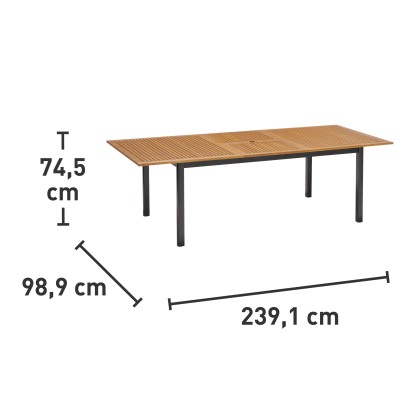 Vrtna miza Bonlee Pravokotna 180 cm x 100 cm FSC® Rjava